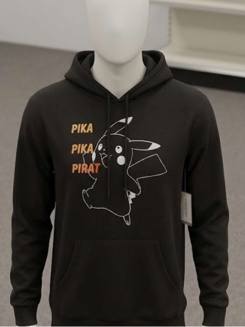 Pokemon Black Pikachu Graphic Hoodie 3XL